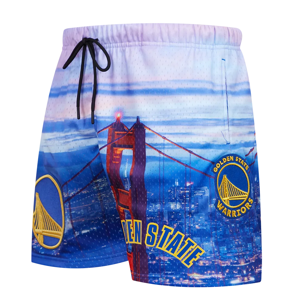 NBA GOLDEN STATE WARRIORS CITY SCAPE AOP MEN'S MESH SHORT (SF1)