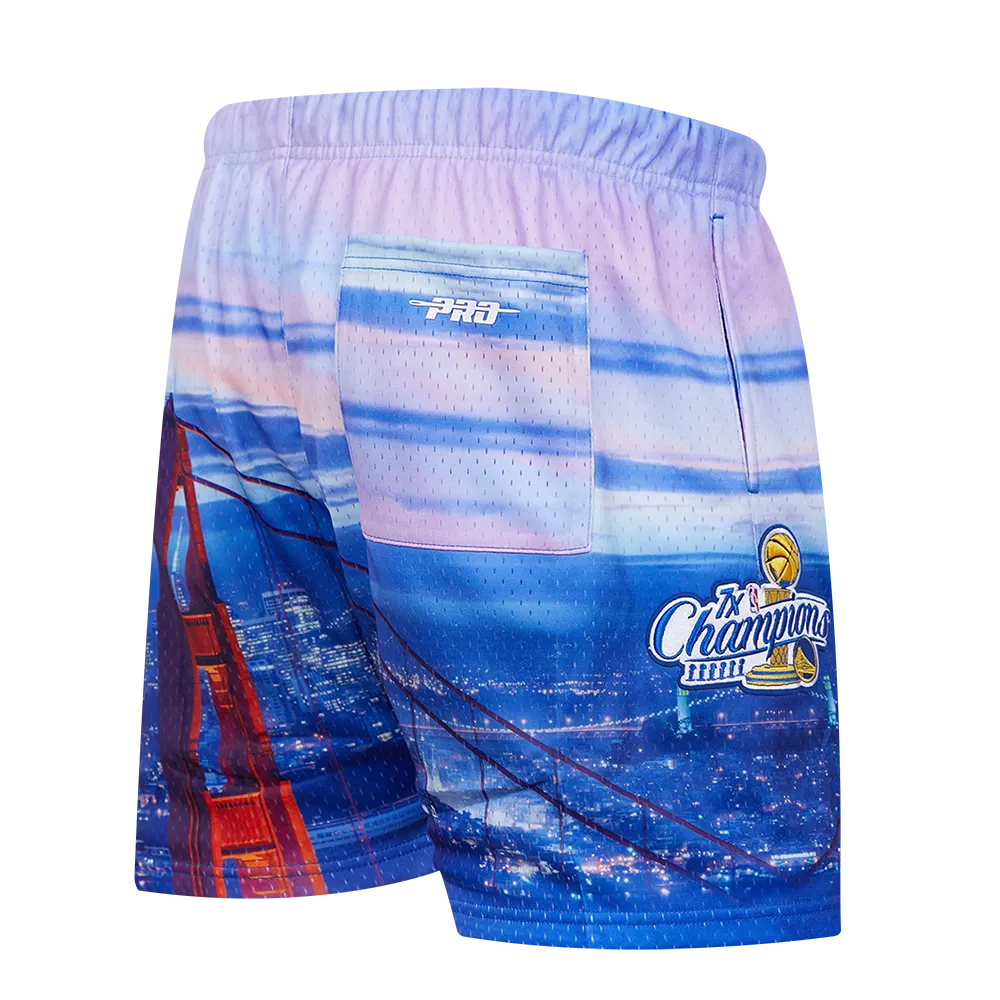 NBA GOLDEN STATE WARRIORS CITY SCAPE AOP MEN'S MESH SHORT (SF1)