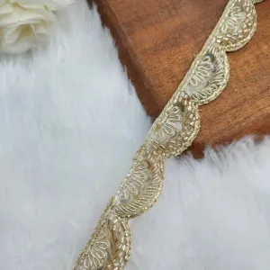 Off-White Embellished Handwork Trim (Wholesale)