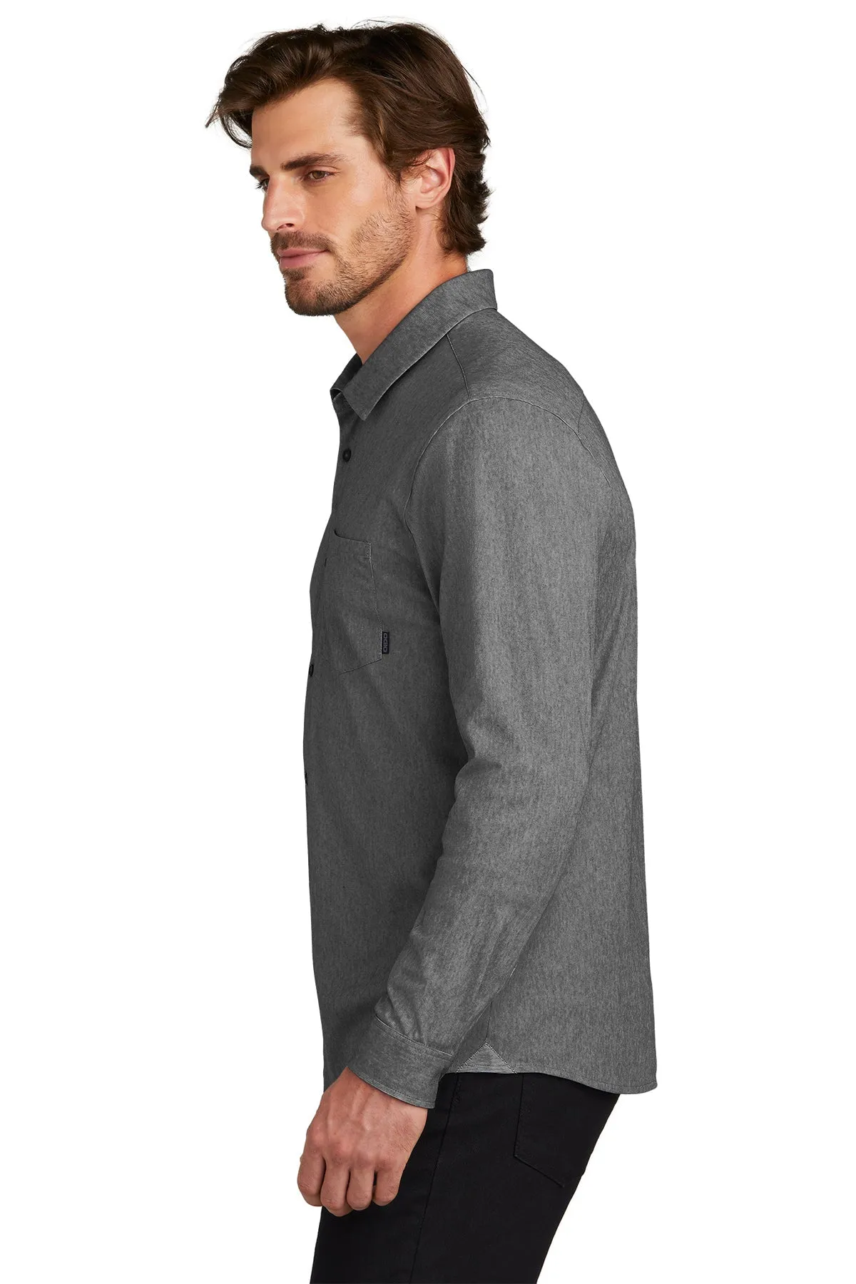 OGIO Extend Customzied Button Downs, Blacktop Heather