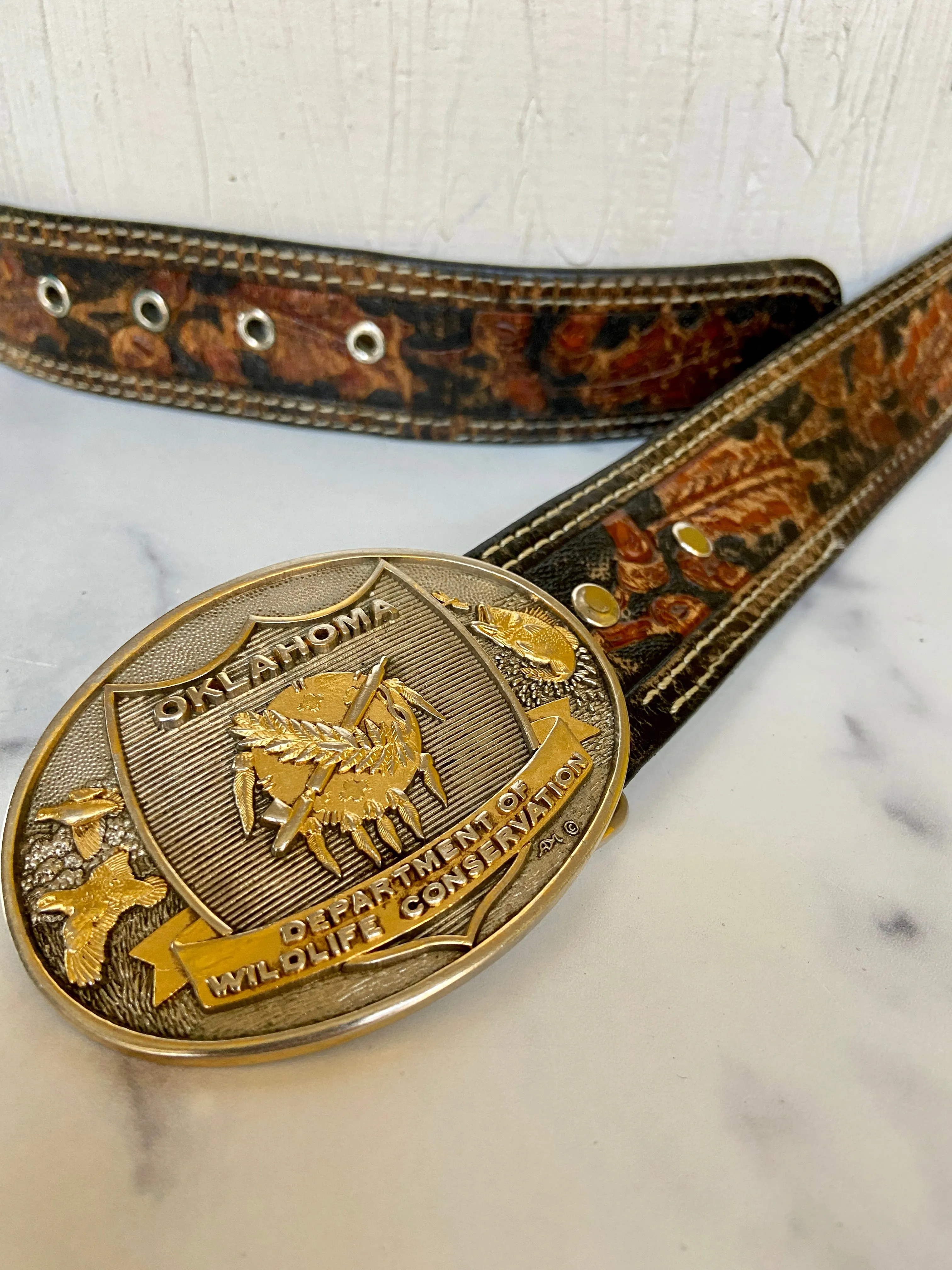 Oklahoma tooled belt