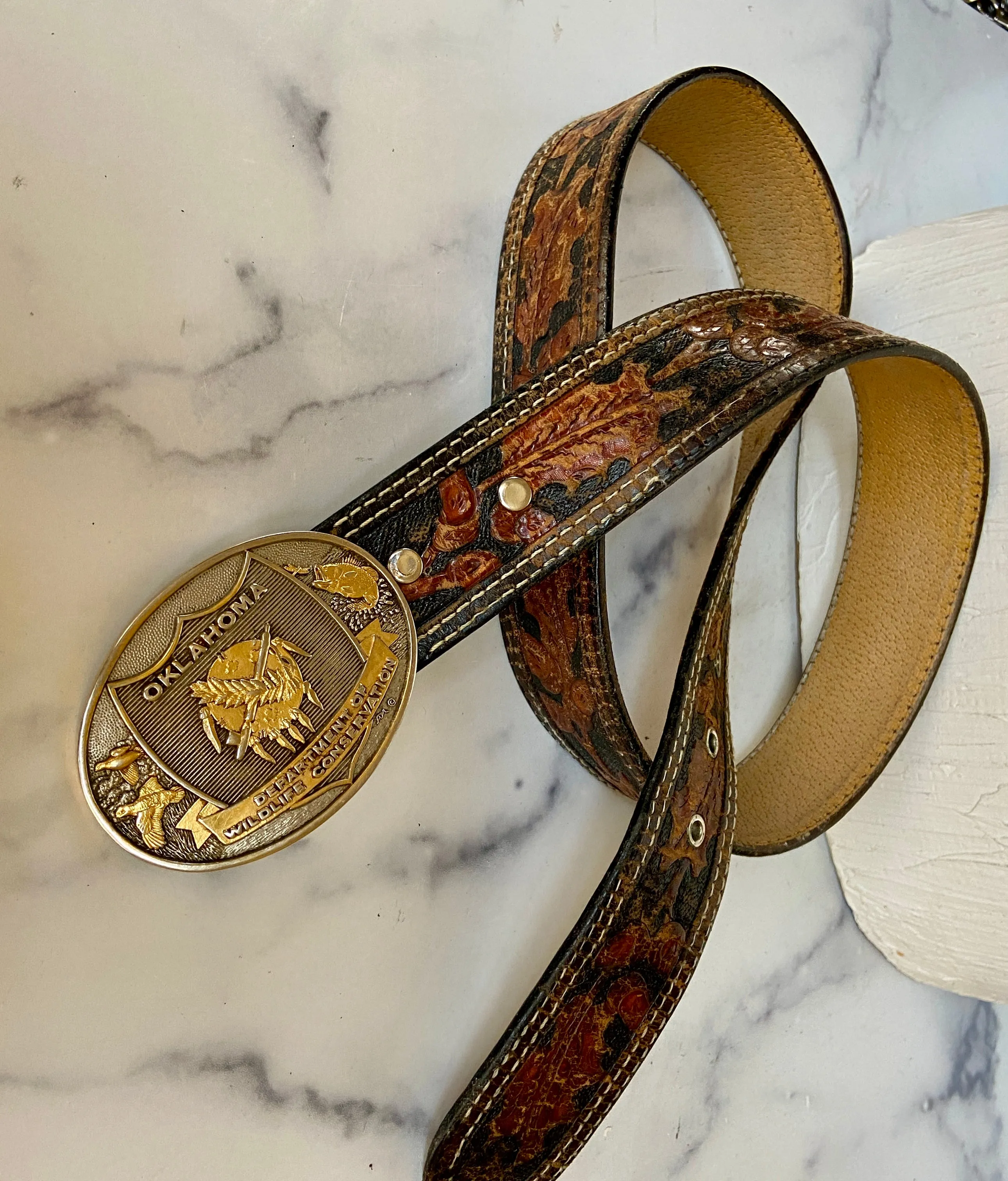 Oklahoma tooled belt