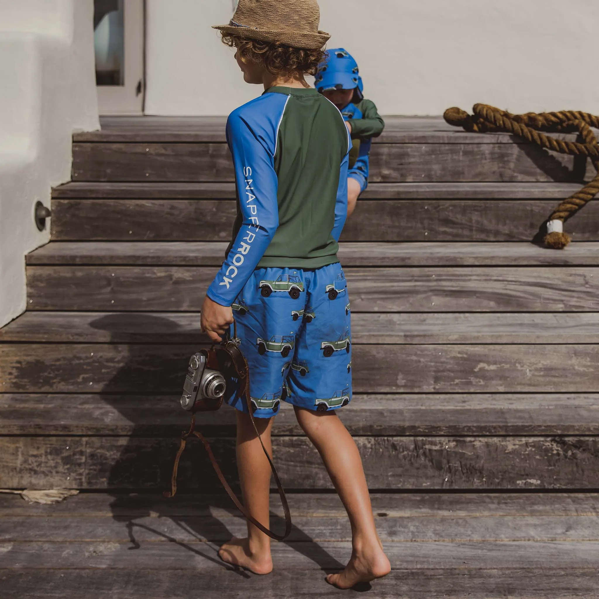 Olive Blue Sleeve LS Rash Top