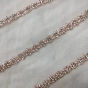 Peach Embellished Handwork Trim (Wholesale)