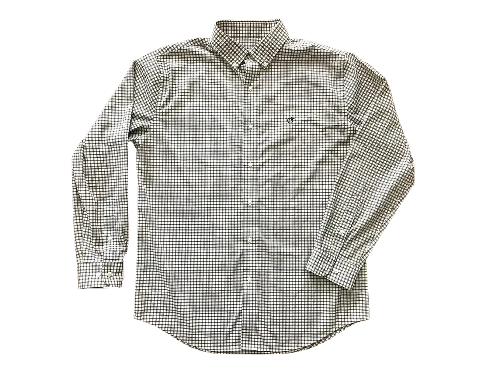 Performance Button Down - Charcoal & White
