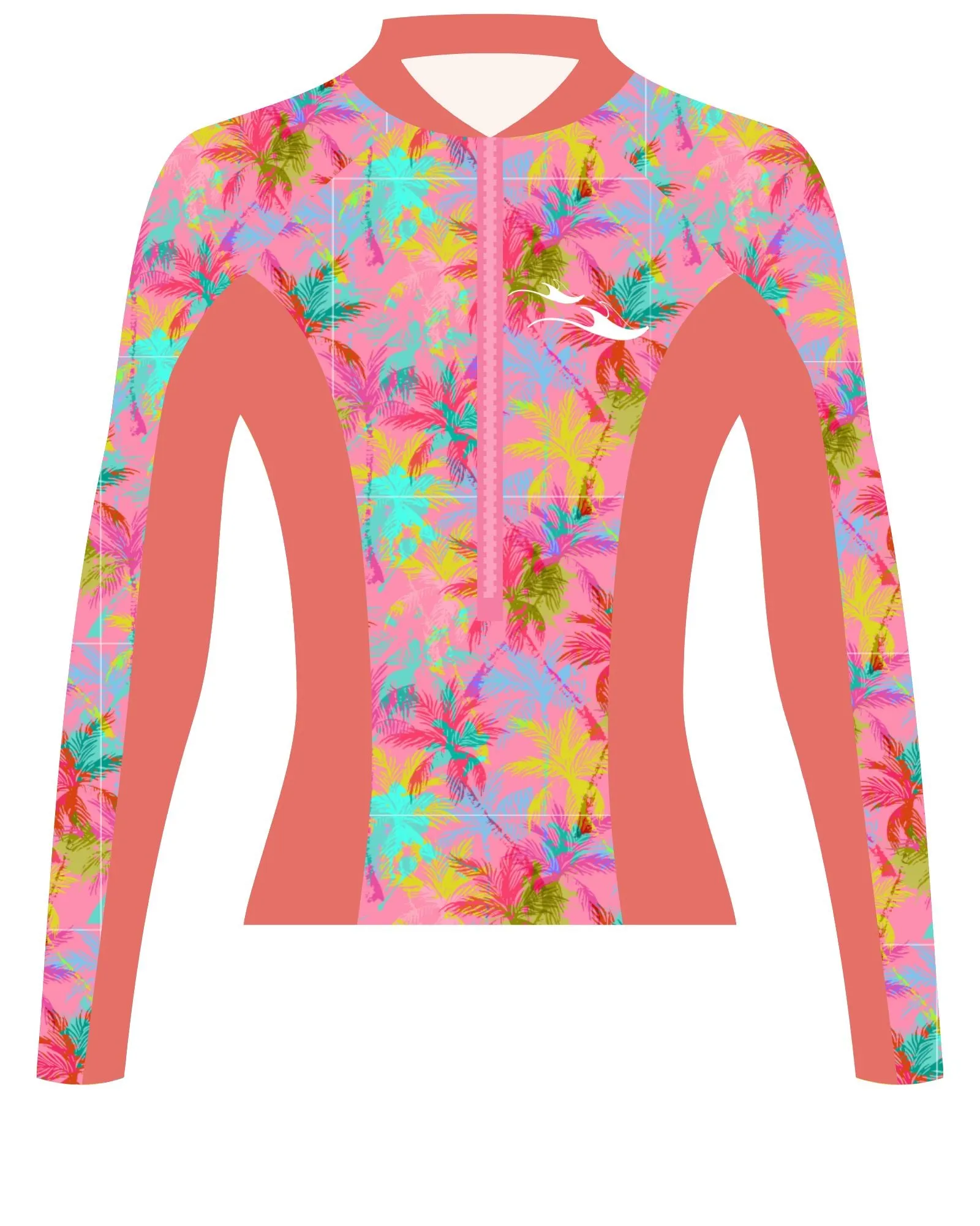 Pink Palm Womens Rash Guard