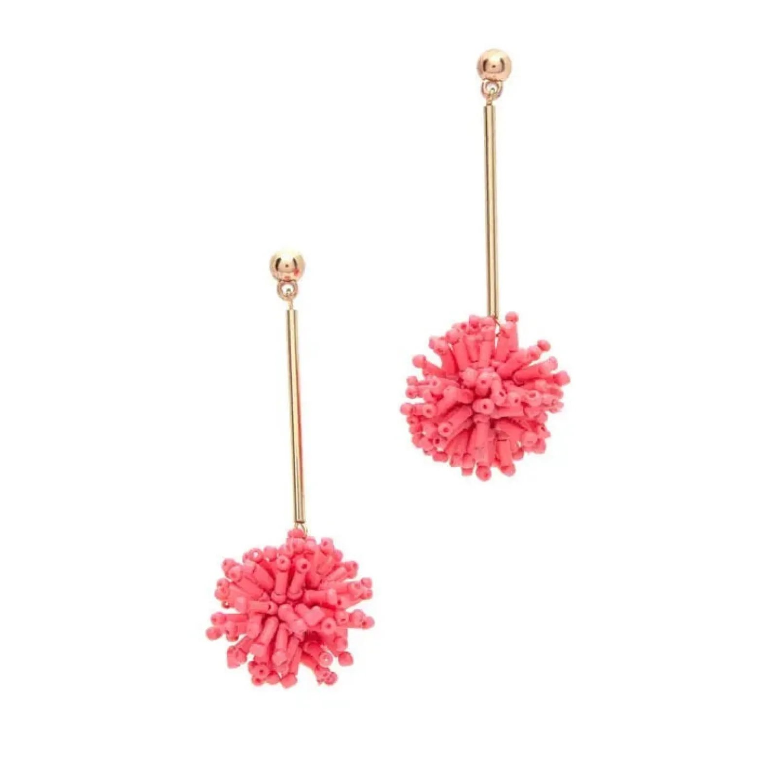 Pink Pom Pom Earrings