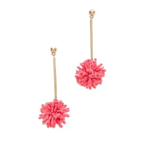 Pink Pom Pom Earrings