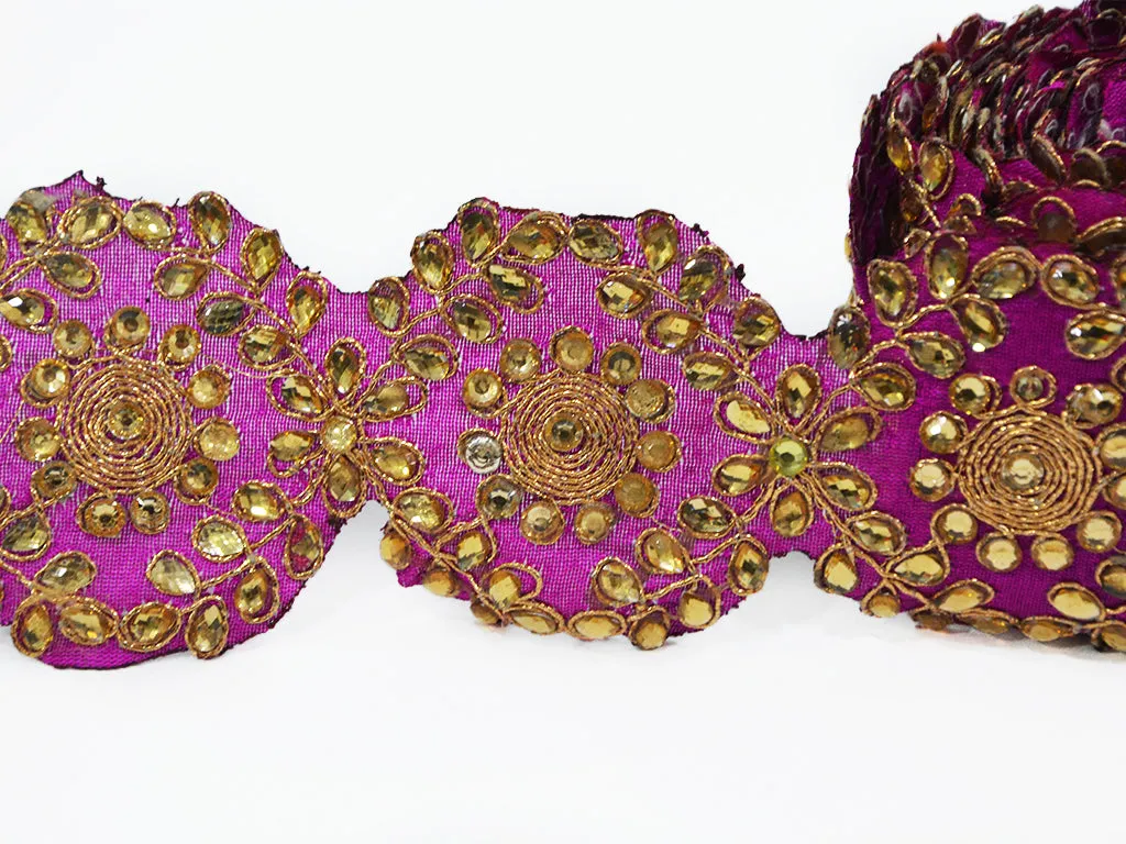 Pink Stone Work Border
