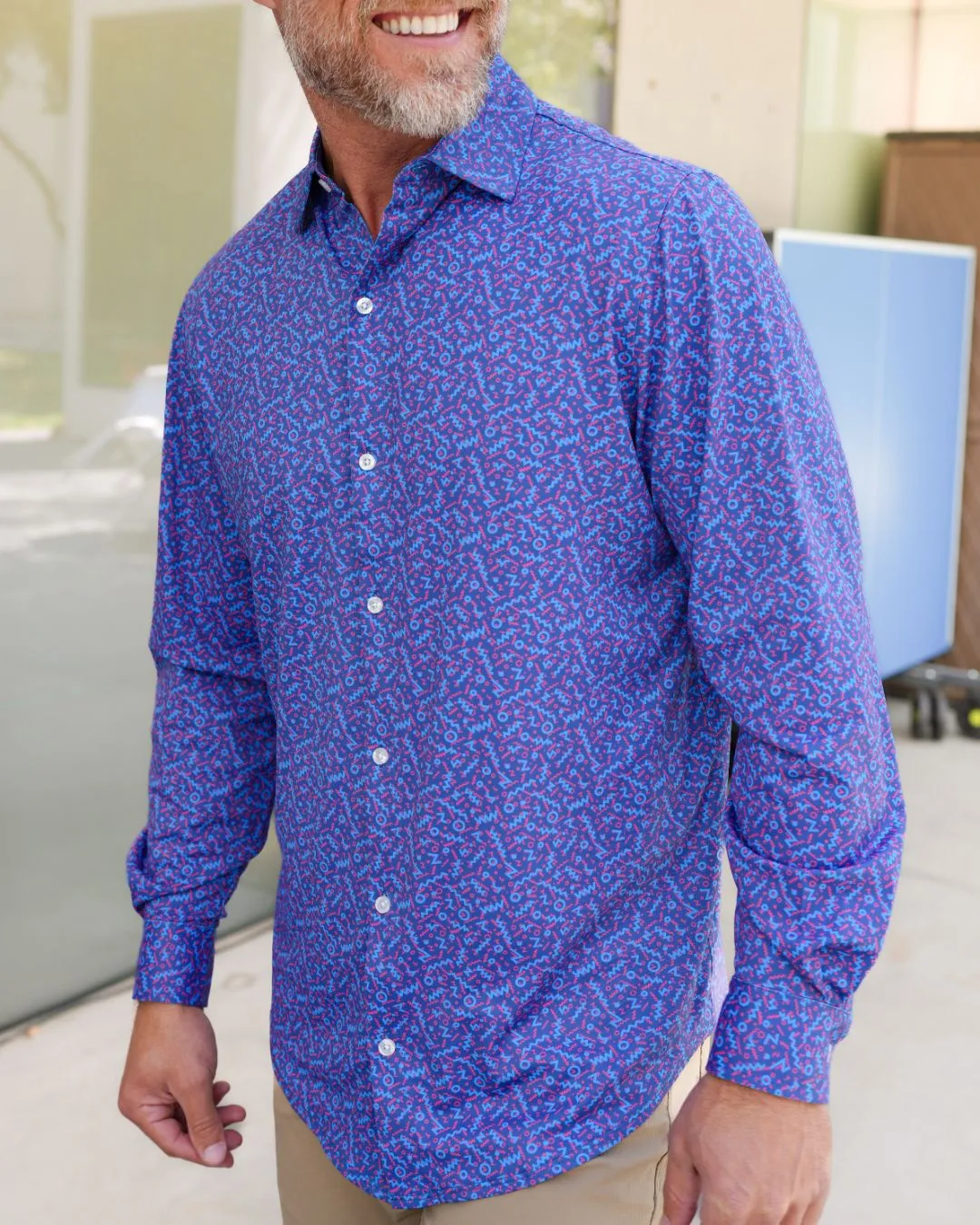 Pique Stretch Button Up Long Sleeves - Final Sale