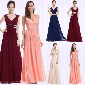 Plus Size Bridesmaid Dresses 2020 Elegant Cheap Chiffon Party Gowns Beading Empire Hollow Out Formal Party Dresses for Wedding
