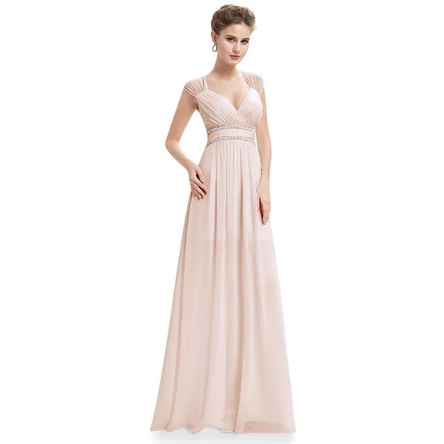 Plus Size Bridesmaid Dresses 2020 Elegant Cheap Chiffon Party Gowns Beading Empire Hollow Out Formal Party Dresses for Wedding