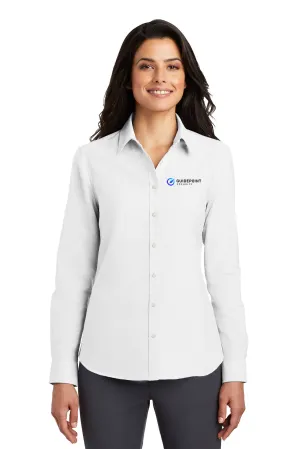 Port Authority Ladies SuperPro Oxford Shirt, White [GuidePoint Security]