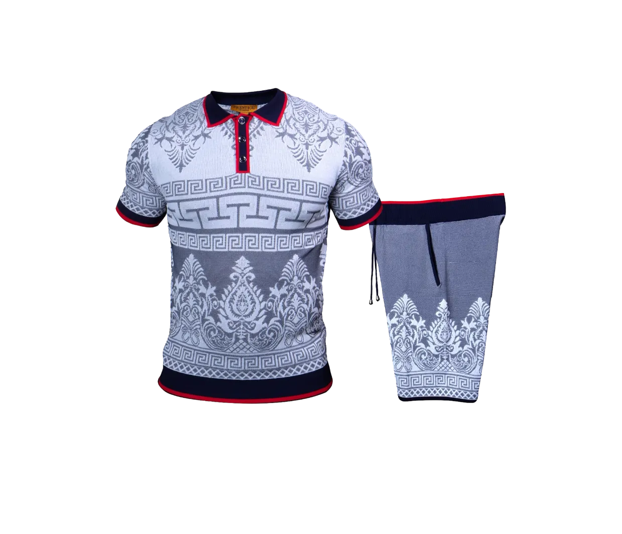 Prestige Blue Polo Shirt & Short Set Fashion Design Style No: CKJ-259