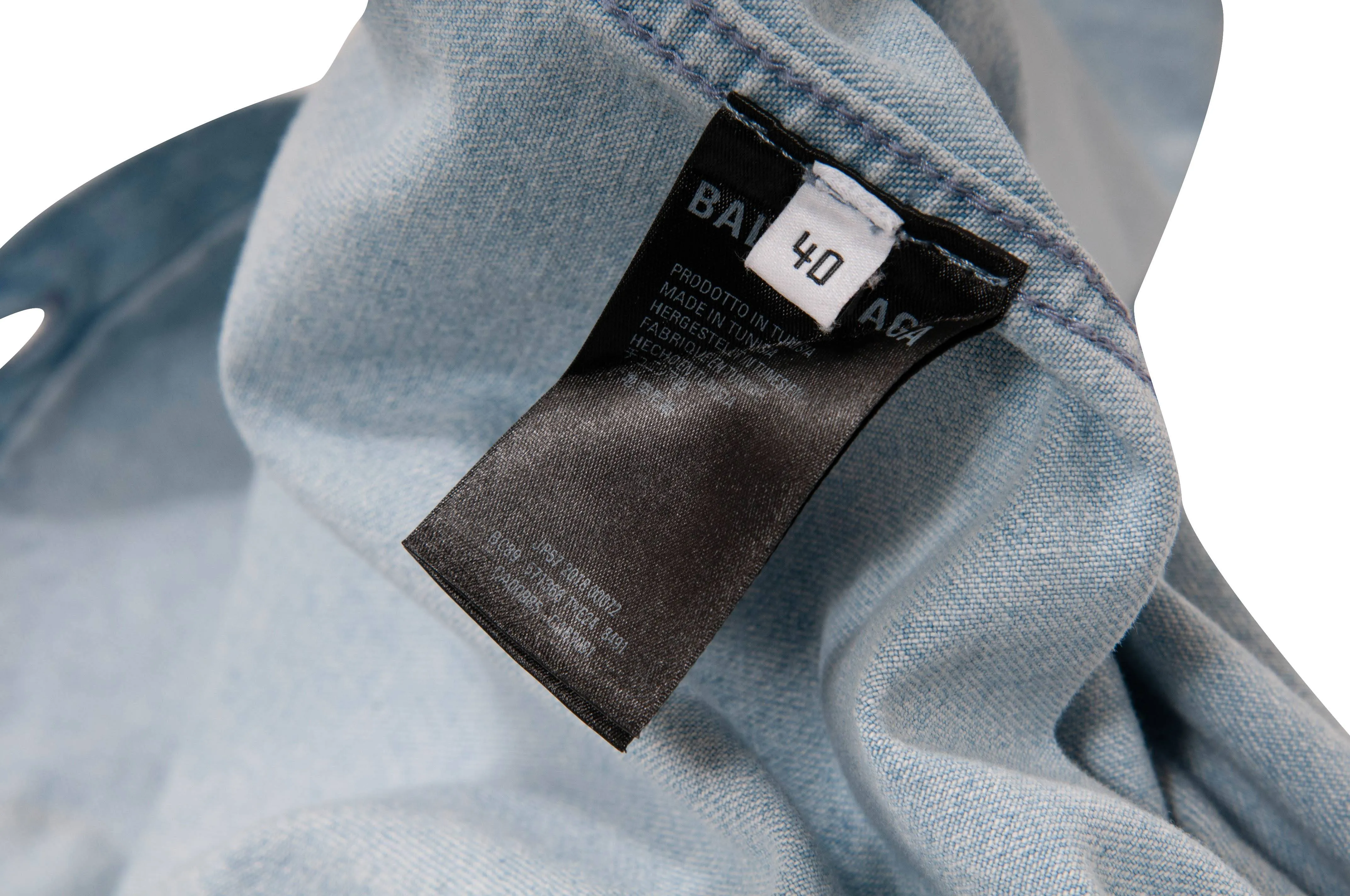Raw Edged Short Sleeve Denim Shirt