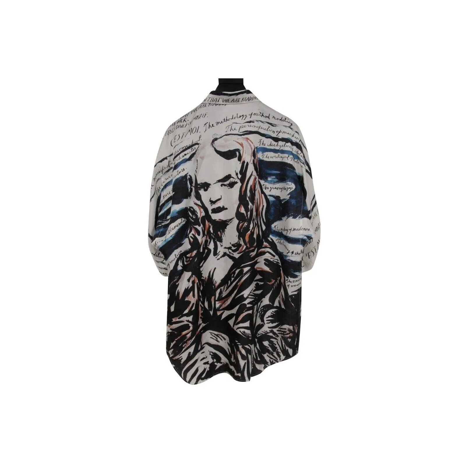 Raymond Pettibon Mona Lisa  Bowling Shirt Medium IT 41 White Silk Button