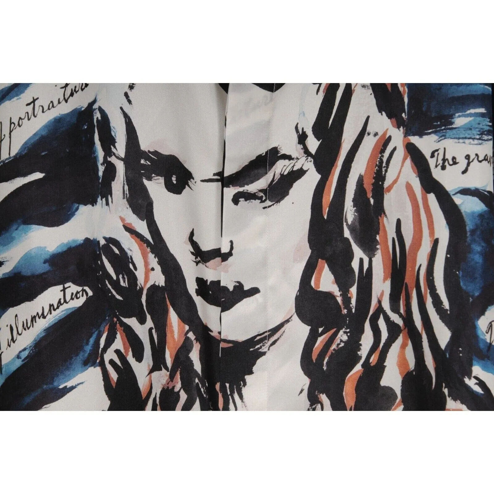 Raymond Pettibon Mona Lisa  Bowling Shirt Medium IT 41 White Silk Button