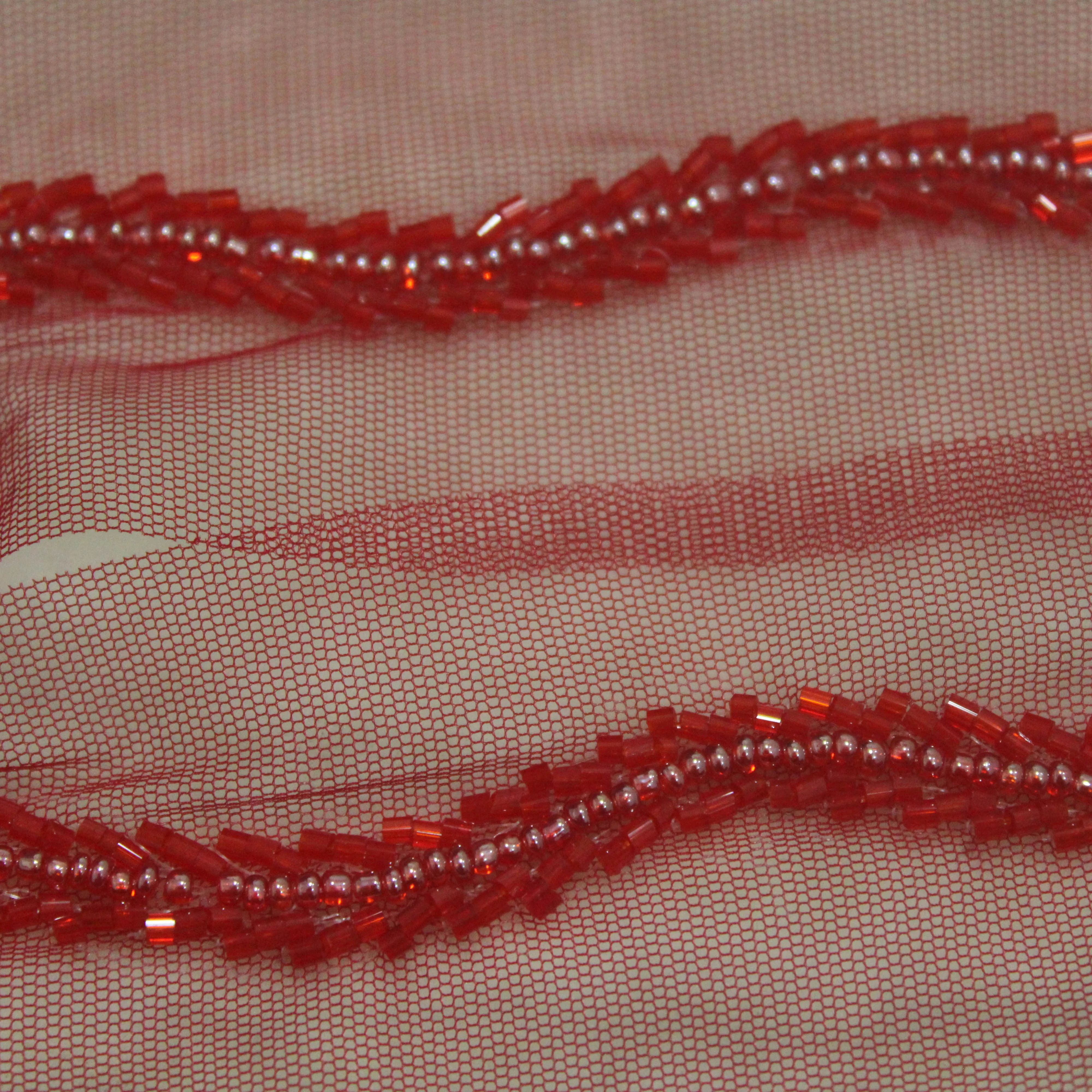 Red Embellished Handwork Trim (Wholesale)