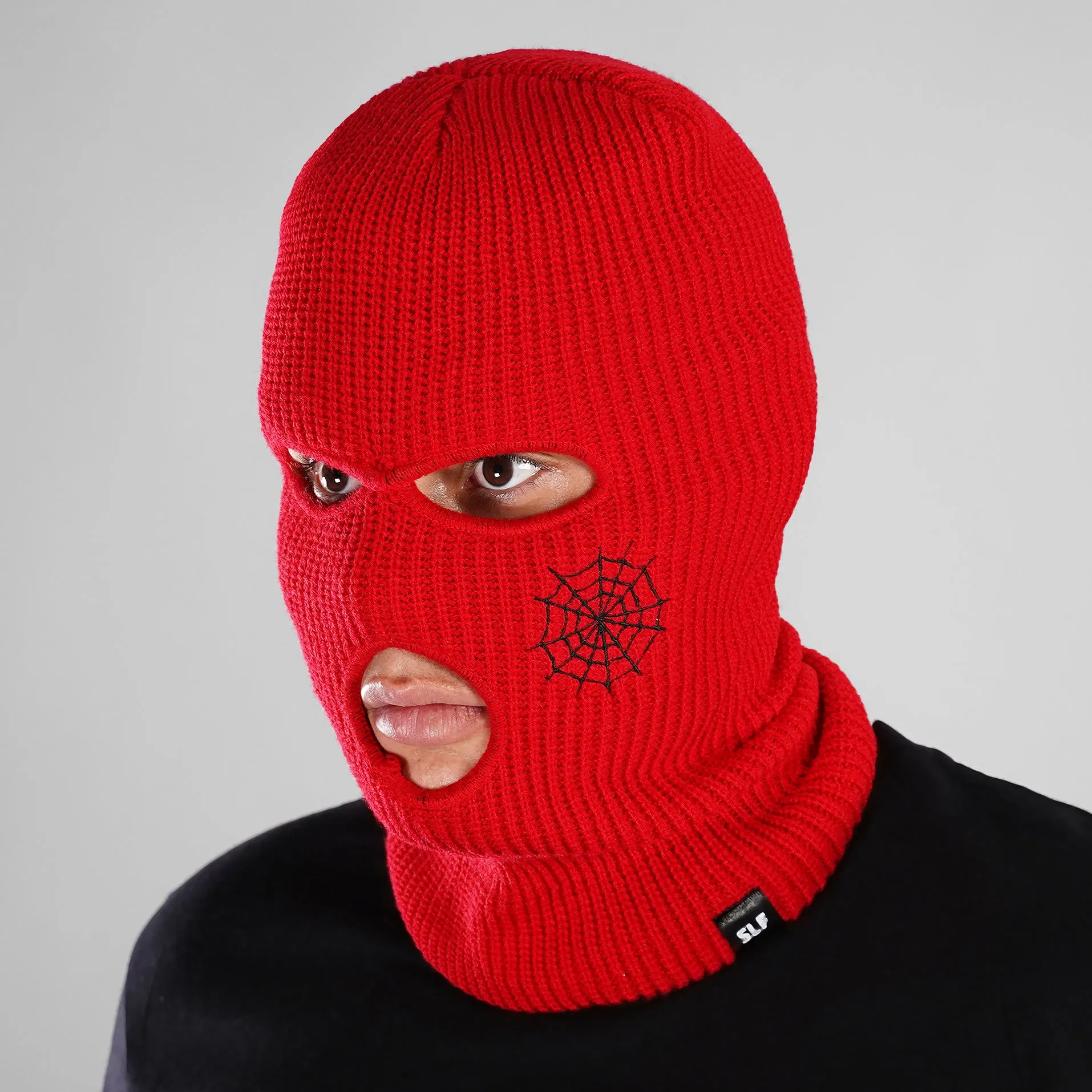 Red Web Pattern Ski Mask