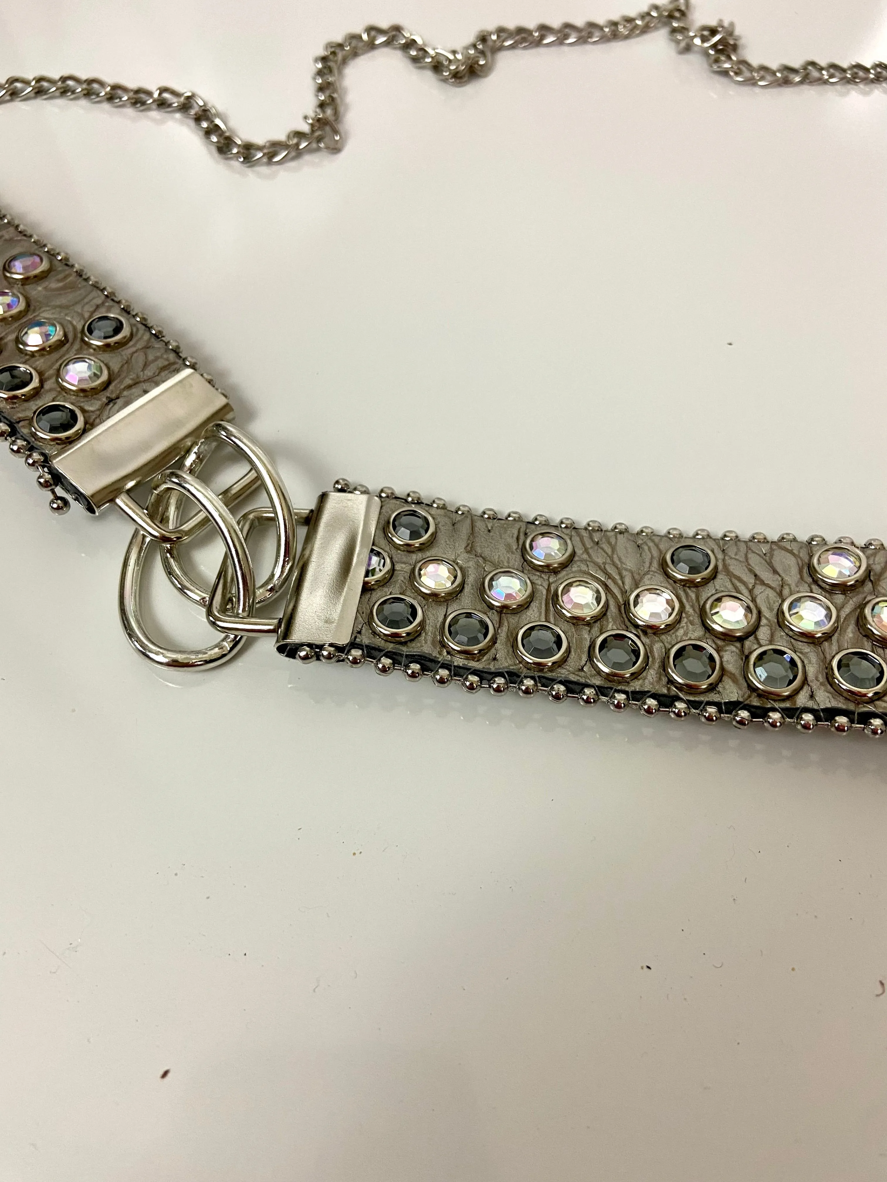 Reworked leather and chain belt