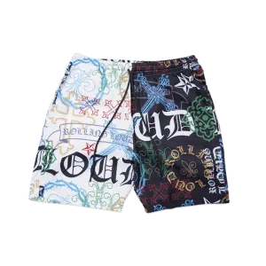 RL Loud Chains Split Black & White Mesh Shorts