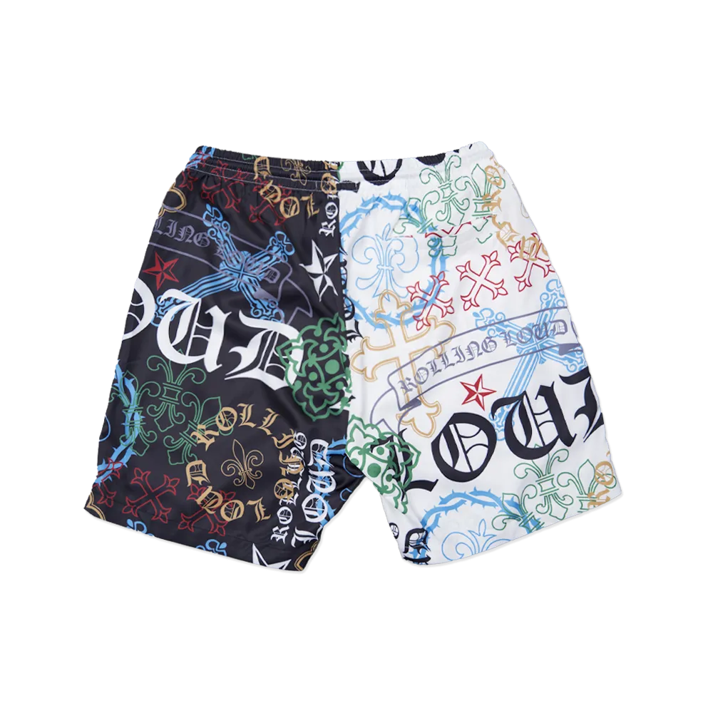 RL Loud Chains Split Black & White Mesh Shorts