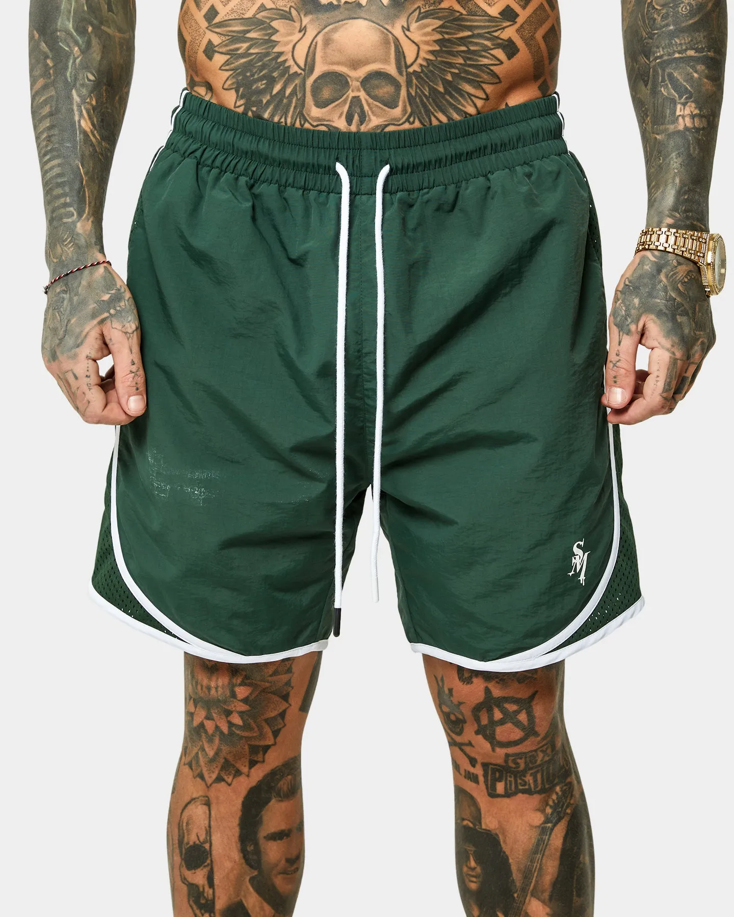 Saint Morta Icarus Vintage Running Shorts Dark Green