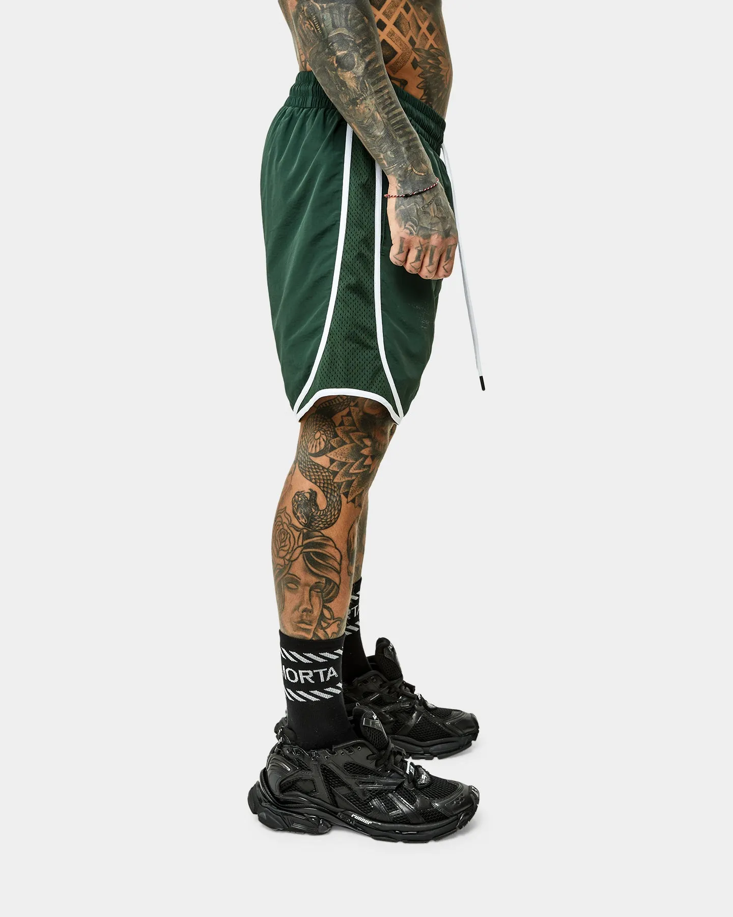 Saint Morta Icarus Vintage Running Shorts Dark Green