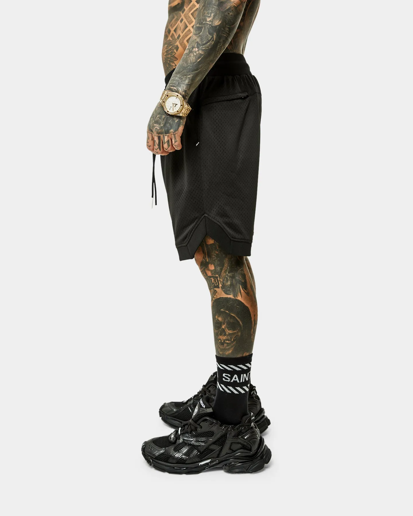 Saint Morta Workshop Basketball Shorts Black/Orange
