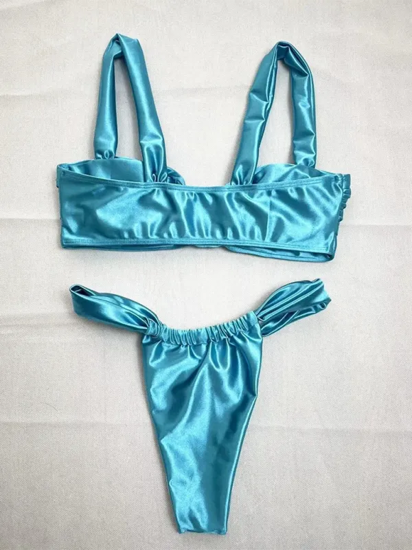 Satin 2 Piece Bikini Set - Ideal for Beach Days