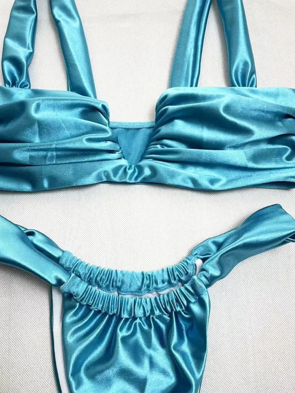 Satin 2 Piece Bikini Set - Ideal for Beach Days