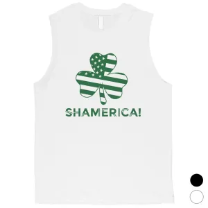 Shamerica Flag Mens Muscle Tank Top Funny St Paddy's Day Shirt Idea
