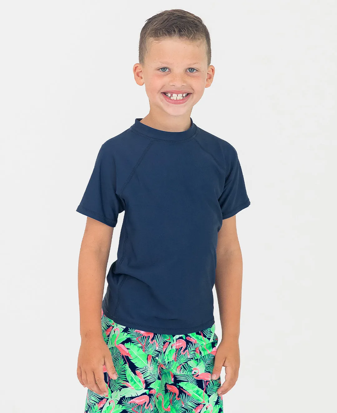Short Sleeve Rash Guard- Navy