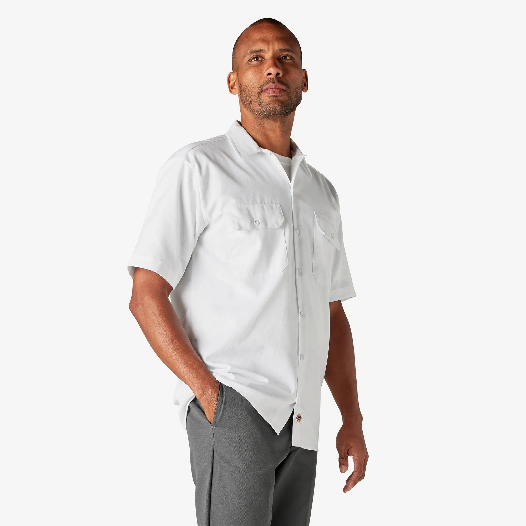 Short Sleeve Work Shirt, White