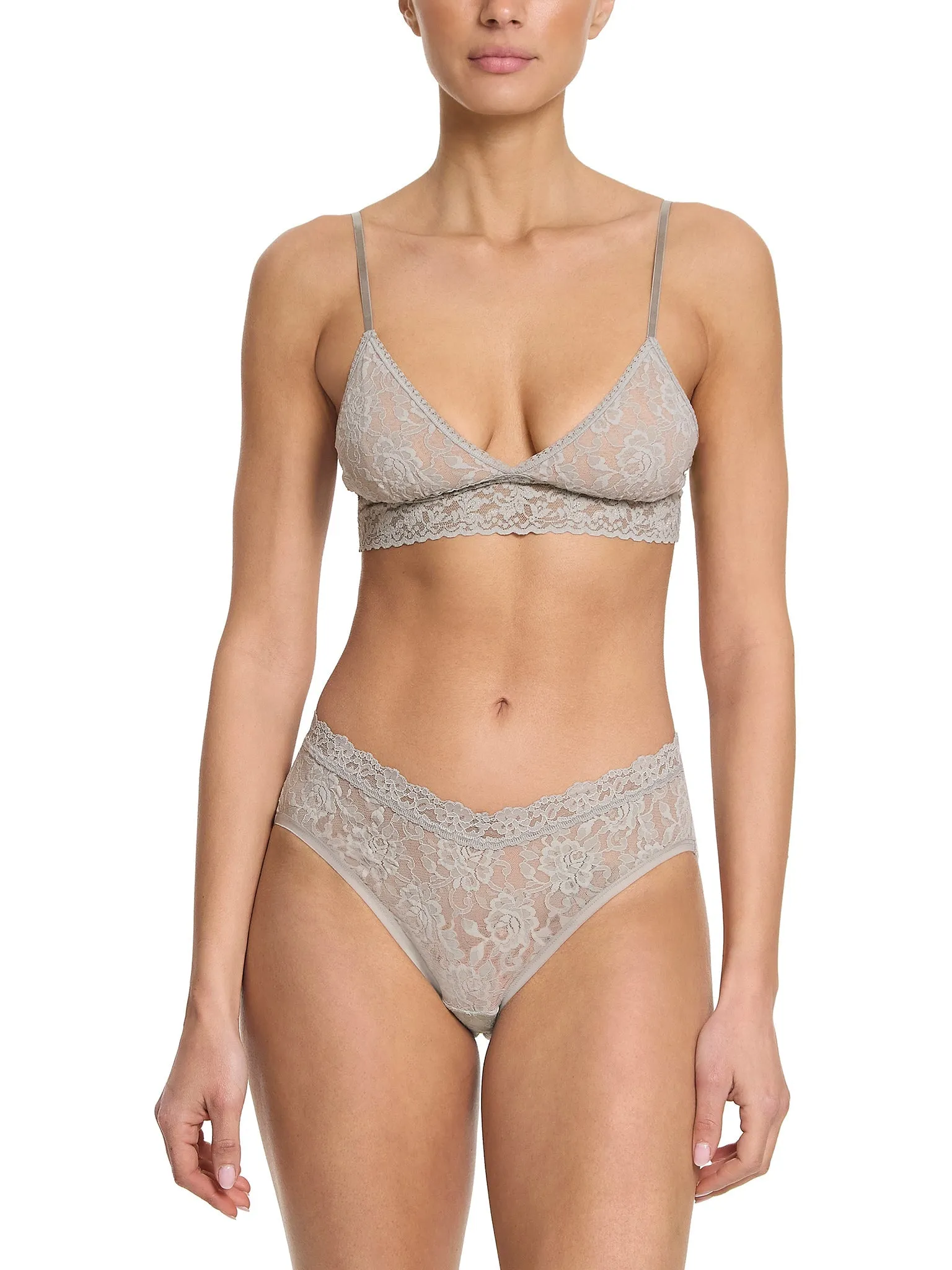 Signature Lace Padded Triangle Bralette Sleep In Grey Sale