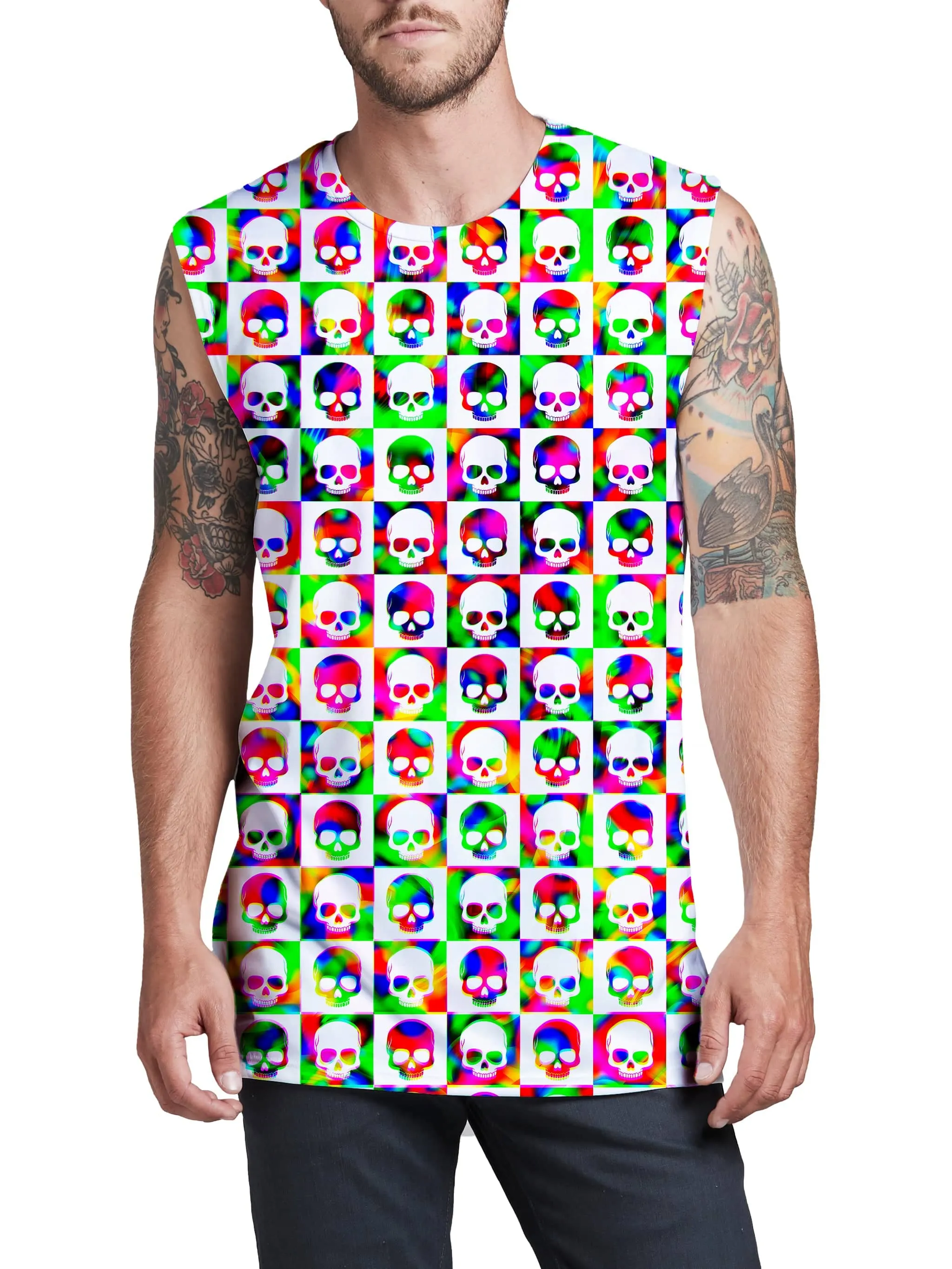 Skull Fam Green Men's Muscle Tank