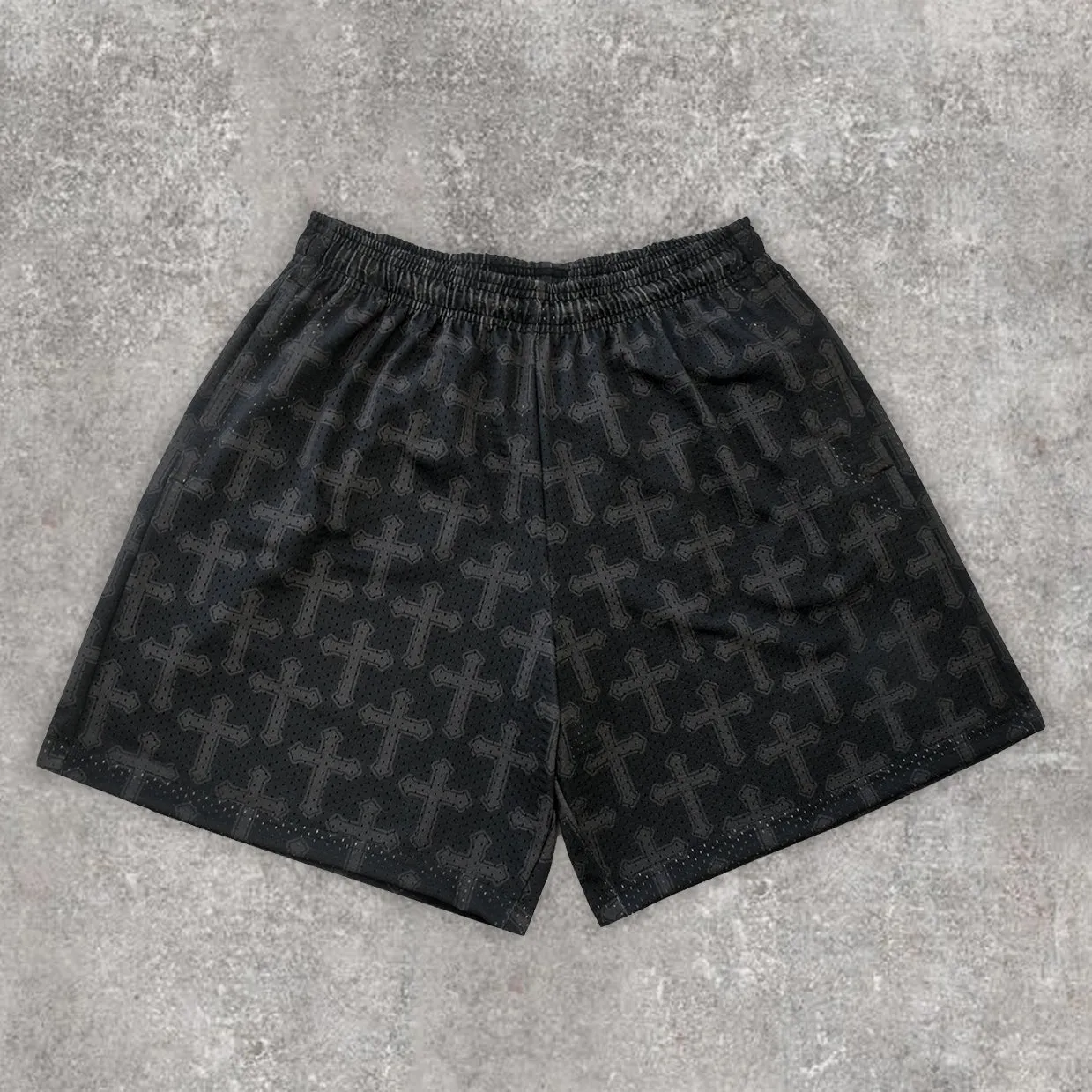 Sleek Sporty Mesh Print Shorts
