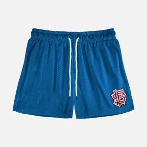 SLF Baseball Patch Blue Shorts - 5"