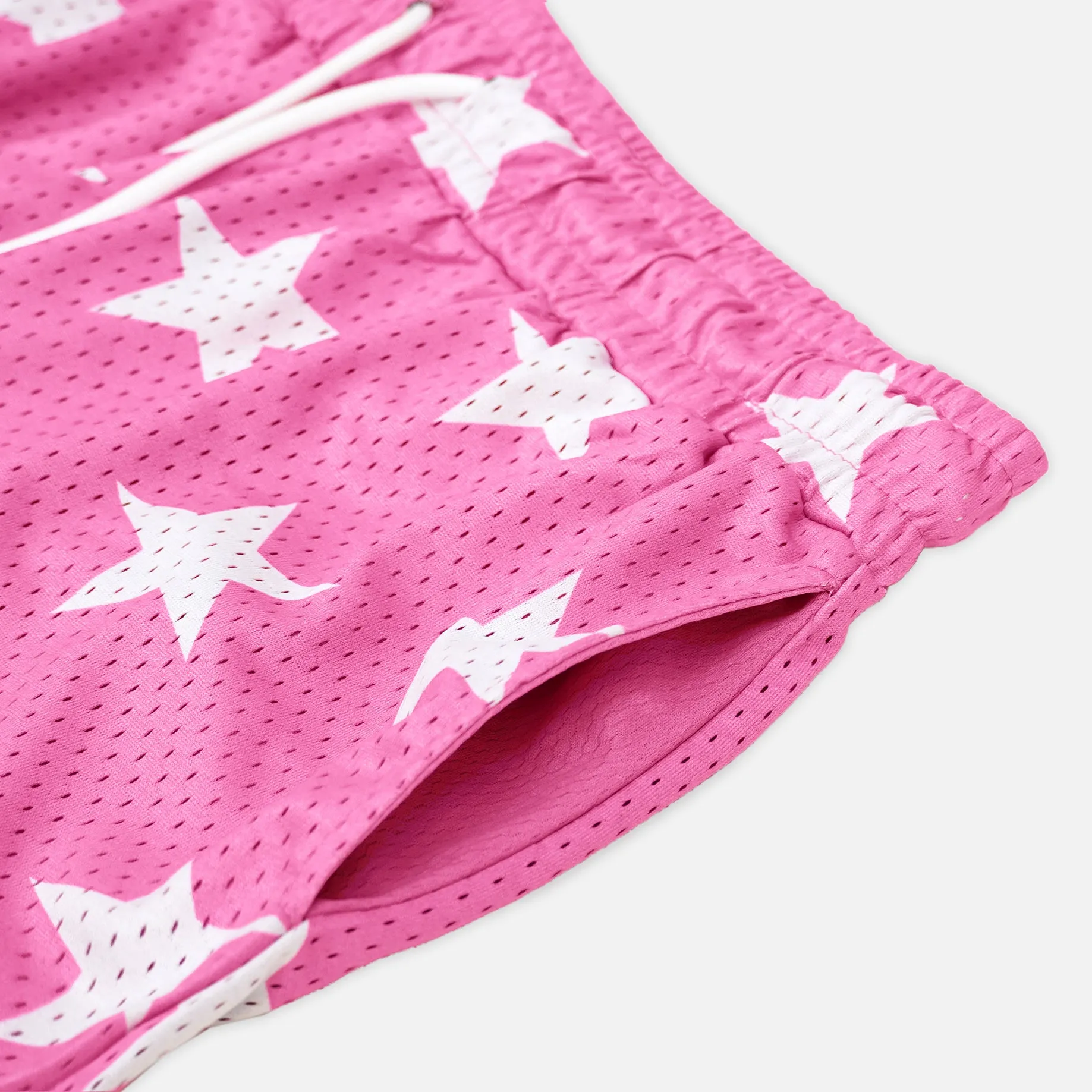 Stars Pattern Pink Shorts - 5"