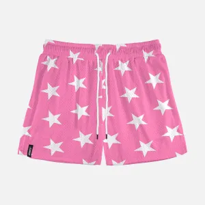 Stars Pattern Pink Shorts - 5"