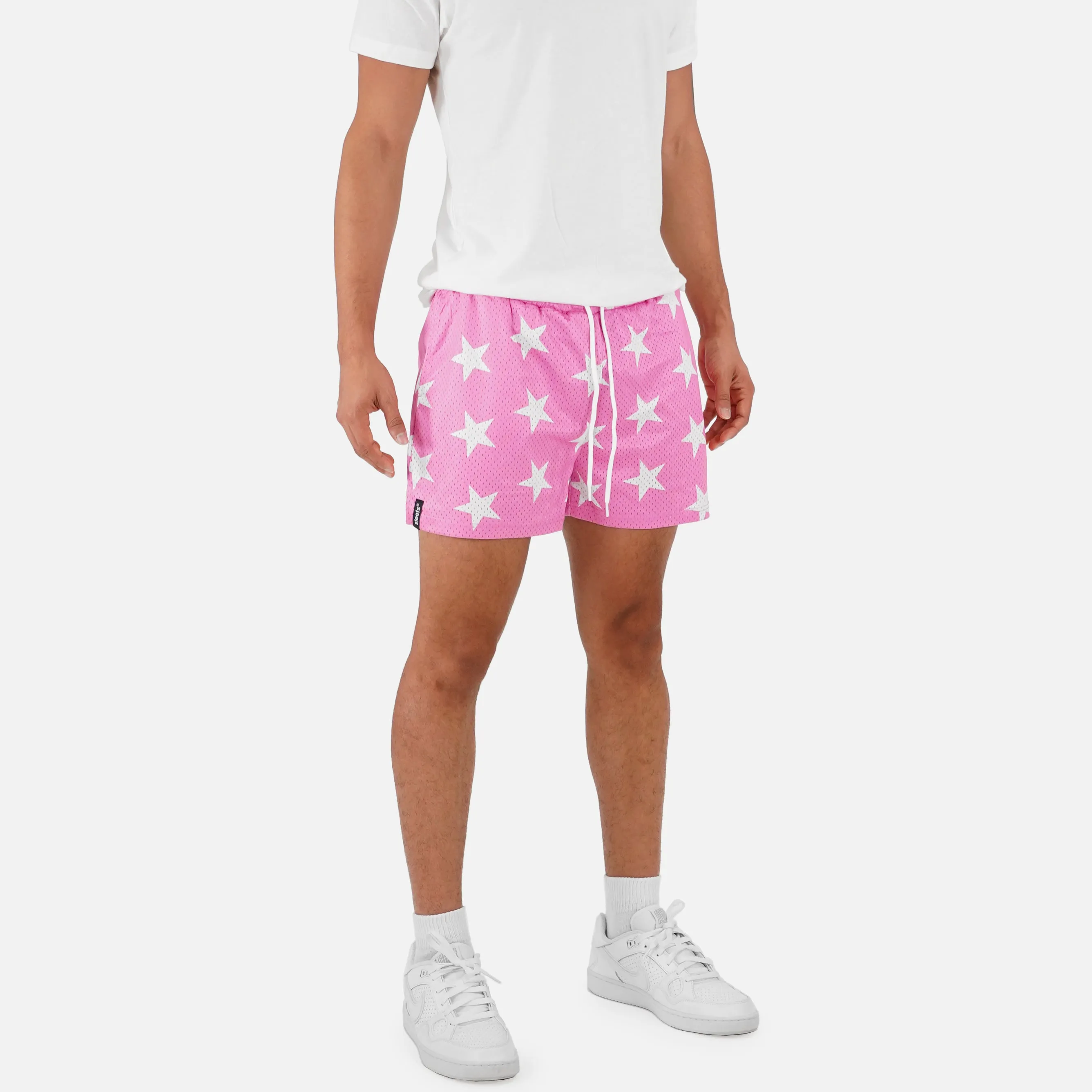 Stars Pattern Pink Shorts - 5"