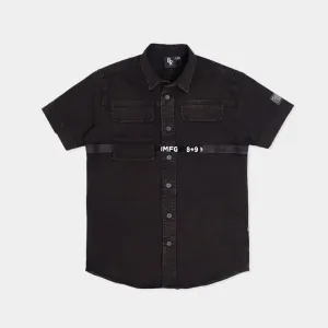 Strapped Up Button Up Shirt Vintage Black