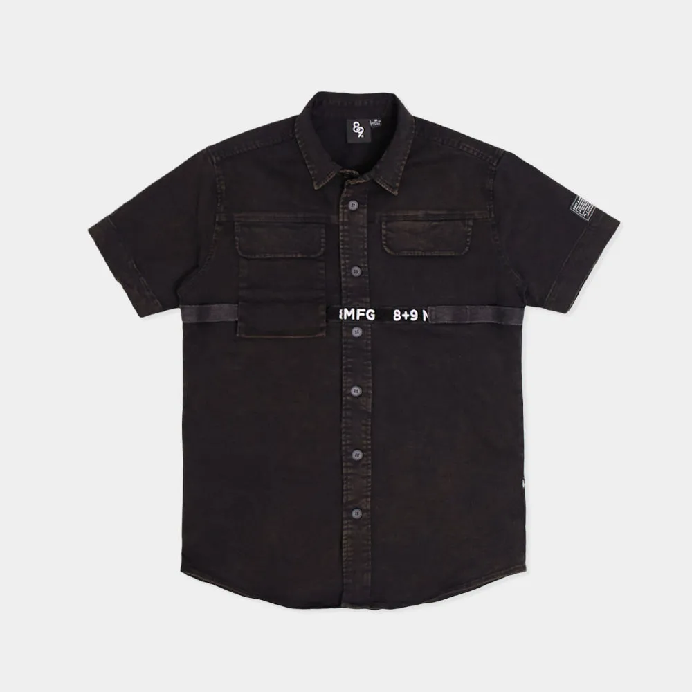 Strapped Up Button Up Shirt Vintage Black