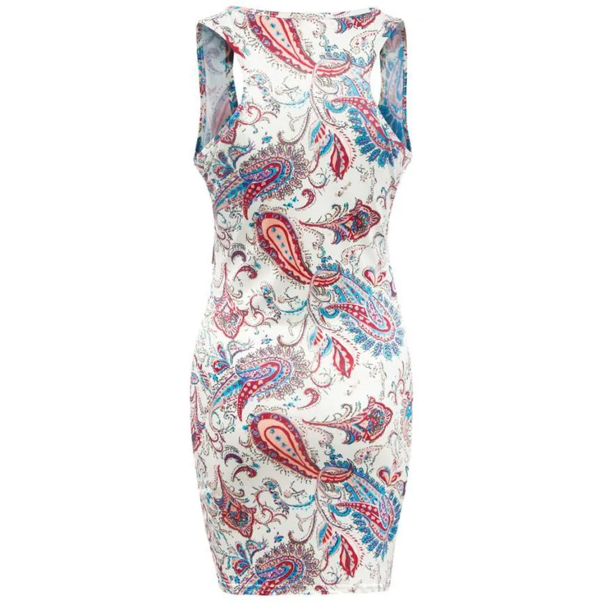 Sundress Women Sleeveless Printing Dress