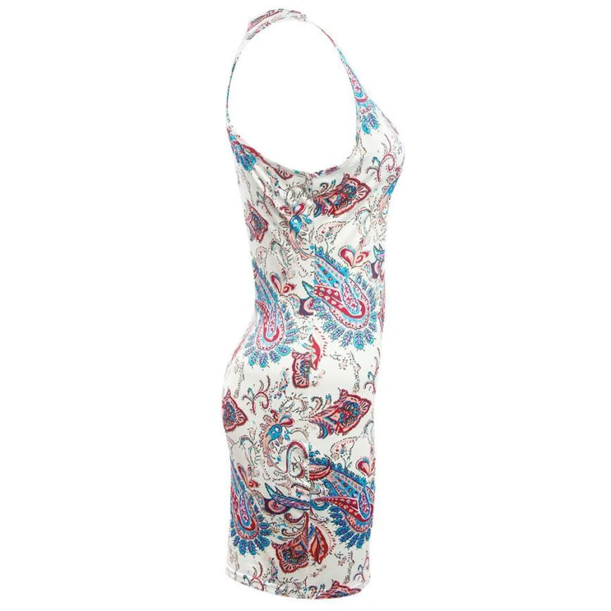 Sundress Women Sleeveless Printing Dress