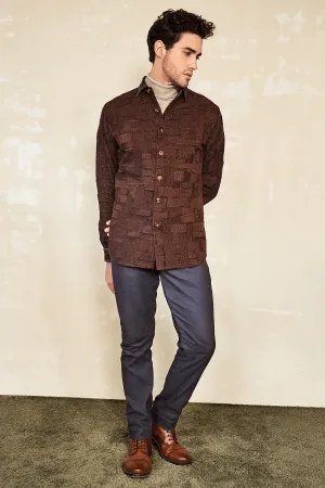 Textured Shackets with Polo Neck & Grey Trousers