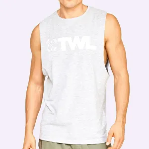 The WOD Life - Men's Classics Gunship Muscle Tank - Light Grey/White