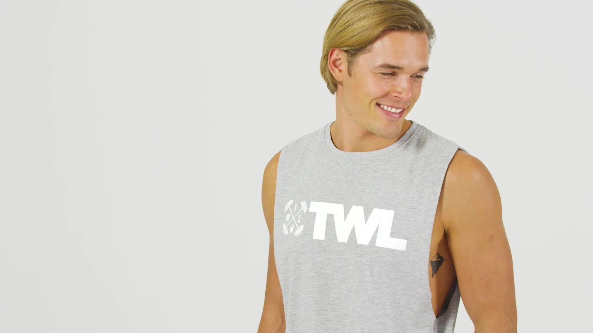 The WOD Life - Men's Classics Gunship Muscle Tank - Light Grey/White