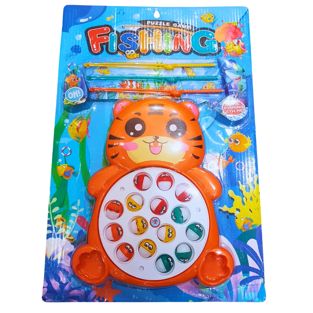Tiger-Shaped Magnetic Fishing Puzzle Game for Kids - Fun and Educational Toy