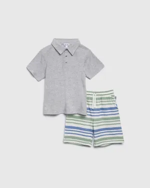 Toddler Boys Cali Short Sleeve Polo Set